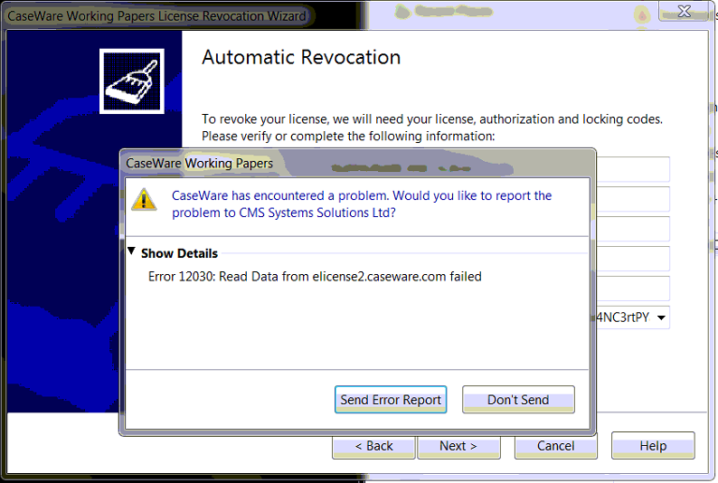 Error 12030 on automatic Revocation Image